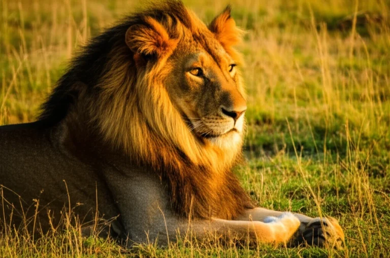male lion golden hour Maasai Mara savannah close portrait warm light Kenya kenya safari photography tips best parks for wildlife photos