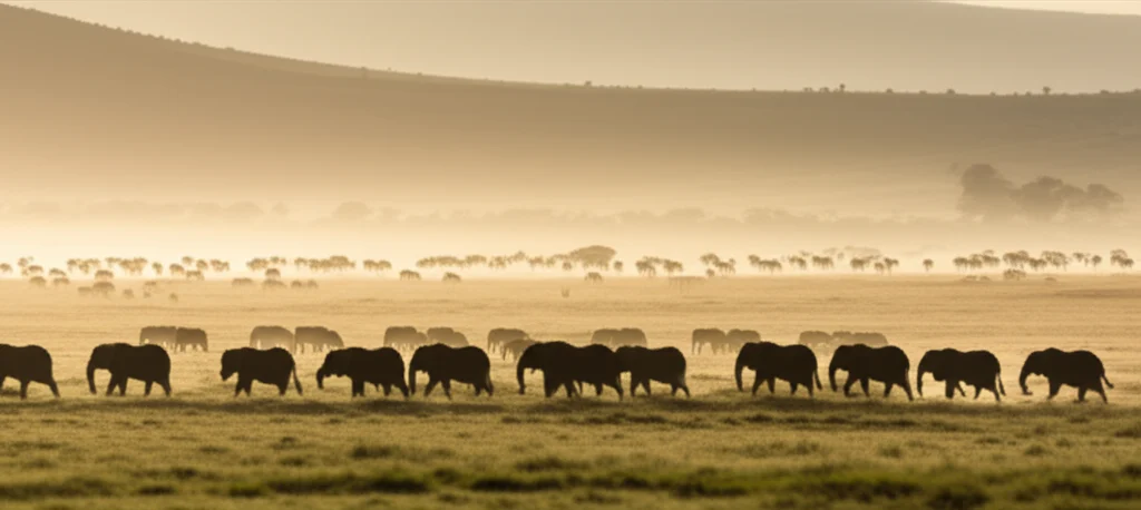 Masai Mara savannah panorama dramatic storm clouds rolling hills emerald landscape March Kenya masai mara march safari green season