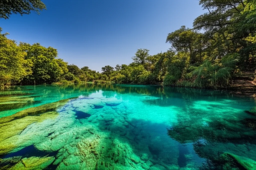 Mzima Springs crystal clear water hippos submerged Tsavo West National Park Kenya midday sunlight tsavo national park lodges and camps guide
