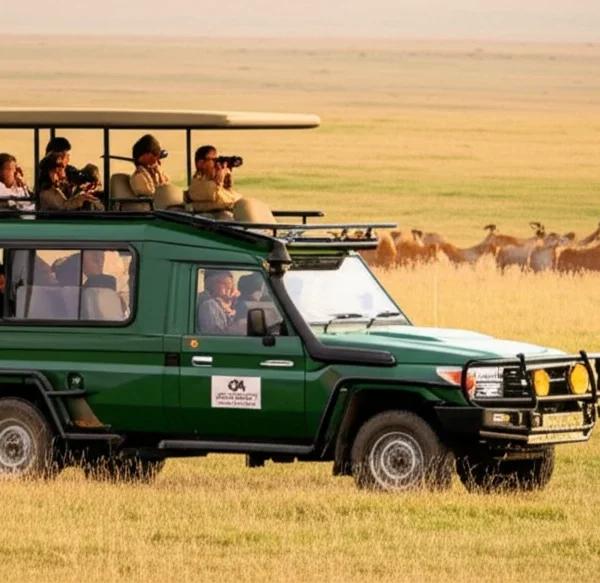 reticulated giraffe drinking at Ewaso Nyiro River Samburu Kenya golden hour samburu national reserve safari guide