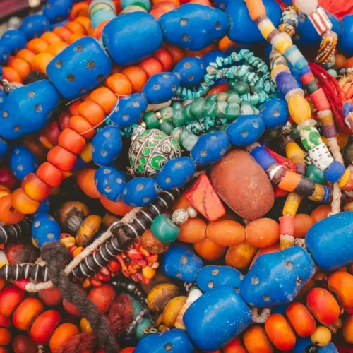 Colourful ceramic and patterned beads